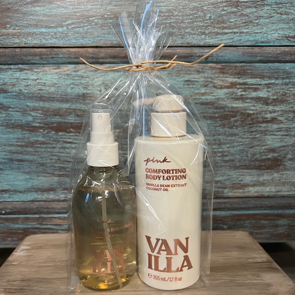 VS PINK - VANILLA Hair & Body Mist 8oz & VANILLA Body Lotion 12oz! SET! NWT!